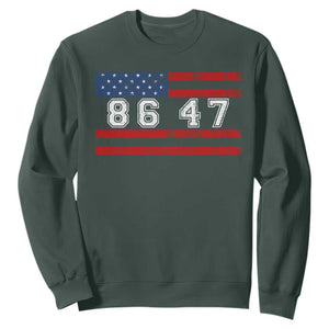 86 47 Sweatshirt Impeach 47th President US Flag 8647 TS10 Dark Forest Green Print Your Wear