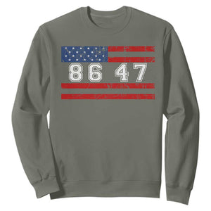 86 47 Sweatshirt Impeach 47th President US Flag 8647 TS10 Military Green Print Your Wear