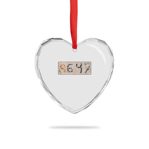 86 47 Seashell Beach Sand Graphic Heart Crystal Glass Ornament Subtle Coastal Summer Political Satire TS02 Print Your Wear