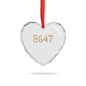 86 47 Seashell Beach Walk Graphic Heart Crystal Glass Ornament Subtle Coastal Summer Political Satire TS02 Print Your Wear