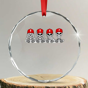 86 47 Subtle Anti FDT Crystal Glass Ornament Funny Skeleton Wearing Hat Sarcastic Political TS14 Transparent Glass 3'' Circle Print Your Wear