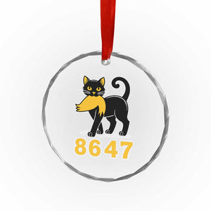8647 Black Cat Golden Hair Prey Crystal Glass Ornament Funny Coded Political Satire TS02 Print Your Wear