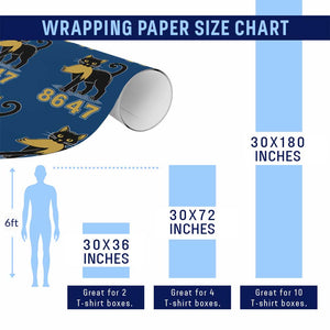 8647 Black Cat Golden Hair Prey Wrapping Paper Roll Funny Coded Political Satire