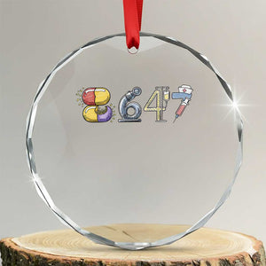 8647 Medical Professions Resist Graphic Crystal Glass Ornament Healthcare Worker Freedom TS12 Transparent Glass 3'' Circle Print Your Wear