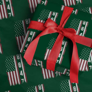 8647 Vintage US Flag Wrapping Paper Roll Political Expression Apparel For Democrats TS12 Green Print Your Wear