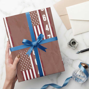 8647 Vintage US Flag Wrapping Paper Roll Political Expression Apparel For Democrats TS12 Mocha Print Your Wear