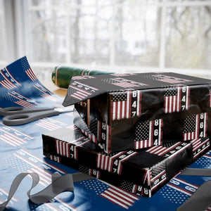 8647 Vintage US Flag Wrapping Paper Roll Political Expression Apparel For Democrats TS12 Black Print Your Wear