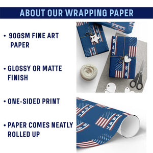 8647 Vintage US Flag Wrapping Paper Roll Political Expression Apparel For Democrats TS12 Print Your Wear