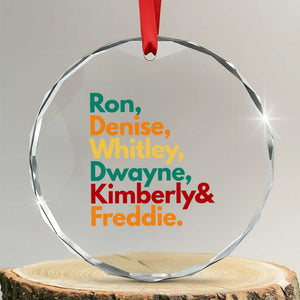 90s Black Sitcom HBCU Culture Tribute Crystal Glass Ornament Ron Denise Whitley Dwayne Kimberly Freddie TS02 Transparent Glass 3'' Circle Print Your Wear
