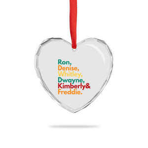 90s Black Sitcom HBCU Culture Tribute Heart Crystal Glass Ornament Ron Denise Whitley Dwayne Kimberly Freddie TS02 Print Your Wear