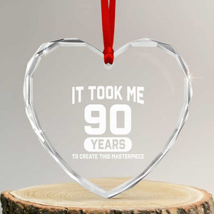 90th Birthday Heart Crystal Glass Ornament To Create This Masterpiece 90 Year Old Gift TS10 Transparent Glass 3'' Heart Print Your Wear