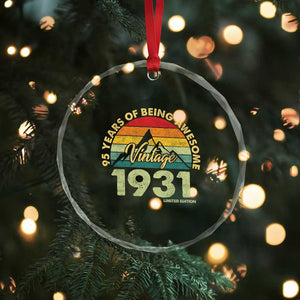 95th Birthday Crystal Glass Ornament Vintage 1931 Limited Edition 95 Year Old Gift