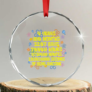 9th Birthday Gifts Crystal Glass Ornament Flowers Girl Son Boy 9yr 9 Year Old Bday TS10 Transparent Glass 3'' Circle Print Your Wear