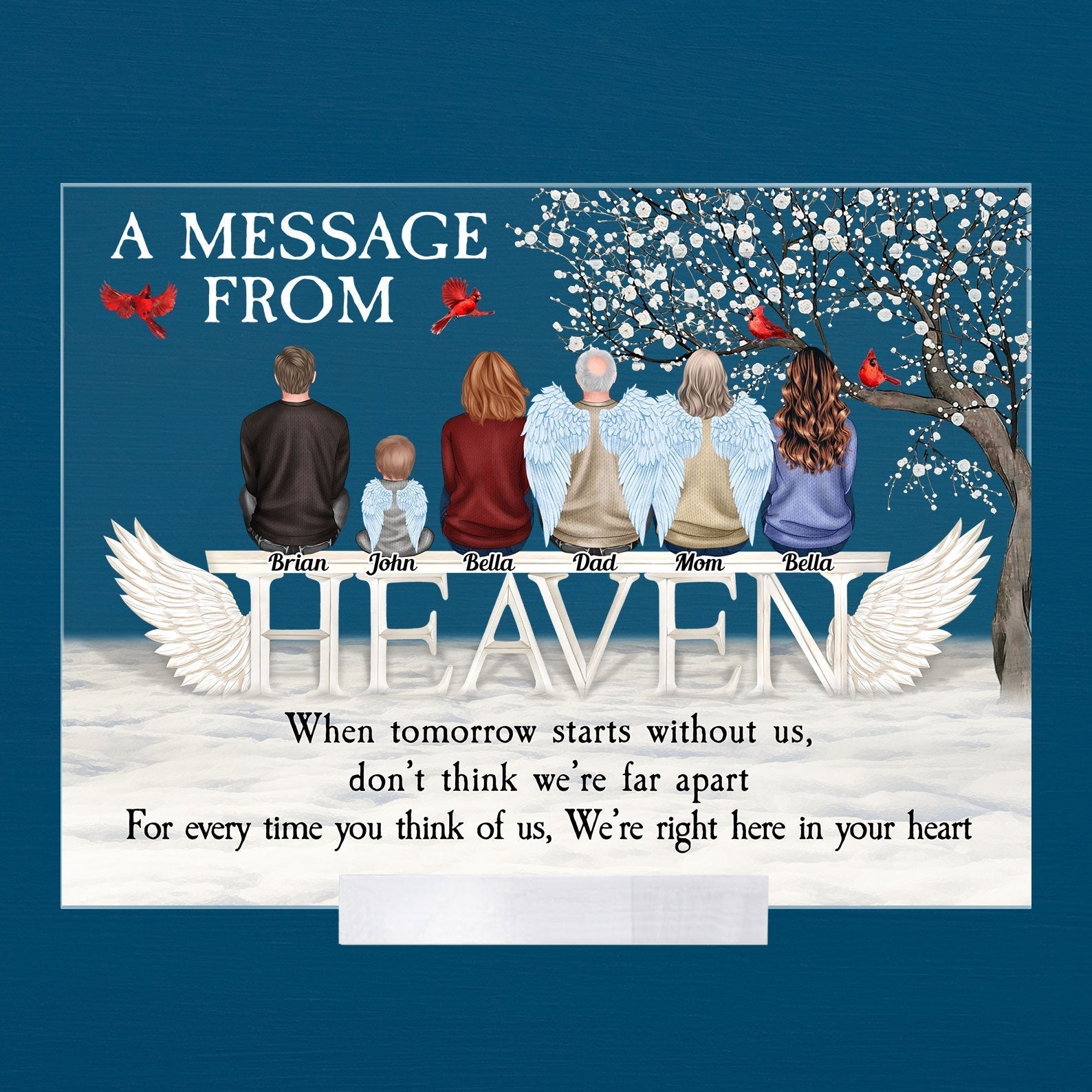 Personalized A Letter From Heaven Acrylic Plaque Memorial Gift, Sympathy Gift CTM Acrylic Table Sign 4" x 6 " Custom - Printyourwear
