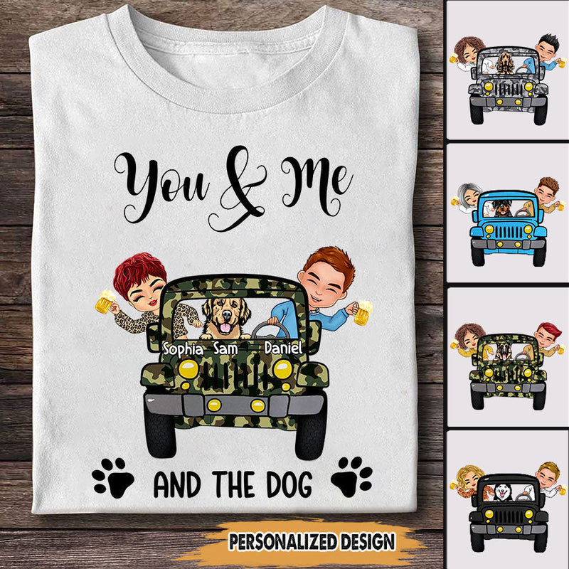 Custom Jeep T Shirt You and Me and The Dog Jeep and Beer Couple Funny CTM Custom - Printyourwear