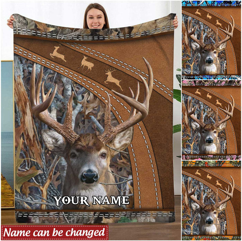 Personalized Deer Hunting Blanket Camo CTM Custom - Printyourwear