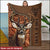 Personalized Deer Hunting Blanket Leather Pattern CTM Custom - Printyourwear