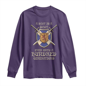 A Scot Is A Scot Even Unto A Hundred Generation Long Sleeve Shirt Scottish Pride TS11 Purple Print Your Wear
