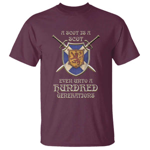 A Scot Is A Scot Even Unto A Hundred Generation T Shirt Scottish Pride TS11 Maroon Print Your Wear