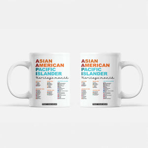 AAPI Heritage Month Coffee Mug Asian American and Pacific Islander Countries Pride TS02 White Print Your Wear