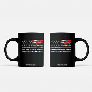 AAPI Heritage Month Coffee Mug Asian American and Pacific Islander USA Flag TS02 Black Print Your Wear