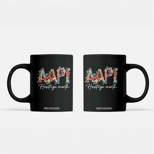AAPI Heritage Month Coffee Mug Retro Elegant Floral Asian American Pacific Islander TS02 Black Print Your Wear