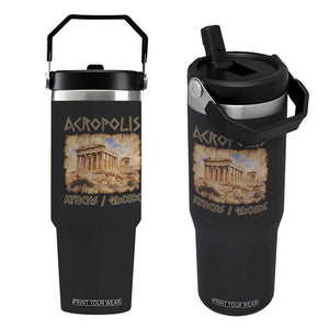 Acropolis Athens Greece Souvenir Greek Parthenon Flip Straw Tumbler TS09 One Size: 30 oz Black Print Your Wear