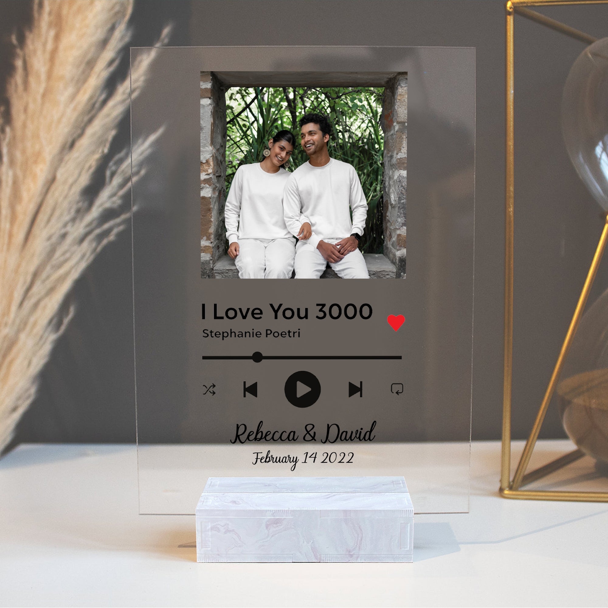 Custom Favorite Song Plaque - Personalized Photo Anniversary Valentine Couples Gift Acrylic Plaque CTM02 Acrylic Table Sign Custom - Printyourwear