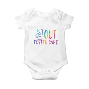 Adoption Foster Parents Baby Onesie Peace Out Foster Care TS11 White Print Your Wear