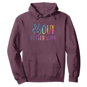 Adoption Foster Parents Hoodie Peace Out Foster Care TS11 Maroon Print Your Wear