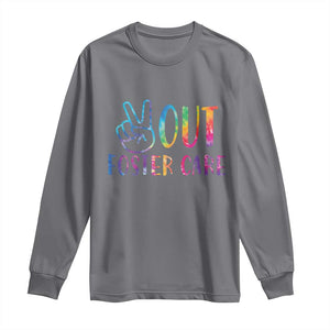 Adoption Foster Parents Long Sleeve Shirt Peace Out Foster Care TS11 Charcoal Print Your Wear