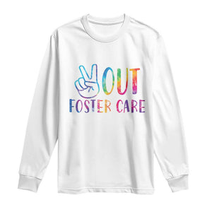Adoption Foster Parents Long Sleeve Shirt Peace Out Foster Care TS11 White Print Your Wear