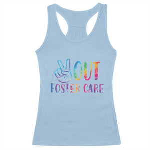 Adoption Foster Parents Racerback Tank Top Peace Out Foster Care TS11 Light Blue Print Your Wear