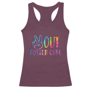 Adoption Foster Parents Racerback Tank Top Peace Out Foster Care TS11 Maroon Print Your Wear