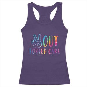 Adoption Foster Parents Racerback Tank Top Peace Out Foster Care TS11 Purple Print Your Wear