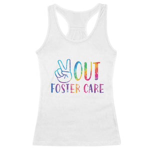 Adoption Foster Parents Racerback Tank Top Peace Out Foster Care TS11 White Print Your Wear