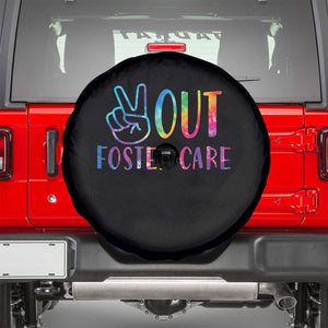 Adoption Foster Parents Spare Tire Cover Peace Out Foster Care TS11 Black Print Your Wear
