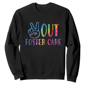Adoption Foster Parents Sweatshirt Peace Out Foster Care TS11 Black Print Your Wear