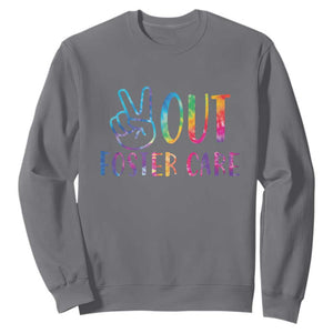 Adoption Foster Parents Sweatshirt Peace Out Foster Care TS11 Charcoal Print Your Wear