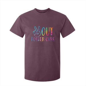 Adoption Foster Parents T Shirt For Kid Peace Out Foster Care TS11 Maroon Print Your Wear