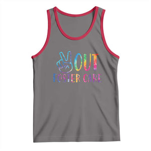 Adoption Foster Parents Tank Top Peace Out Foster Care TS11 Deep Heather Red Print Your Wear