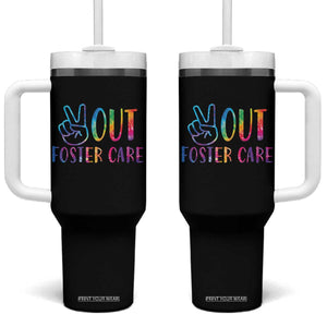 Adoption Foster Parents Tumbler With Handle Peace Out Foster Care TS11 One Size: 40 oz Black Print Your Wear