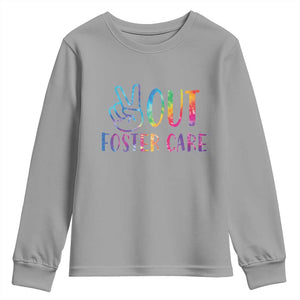 Adoption Foster Parents Youth Sweatshirt Peace Out Foster Care TS11 Sport Gray Print Your Wear