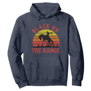 African American Black Cowboy Hoodie Black On The Range Rodeo TS11 Navy Print Your Wear