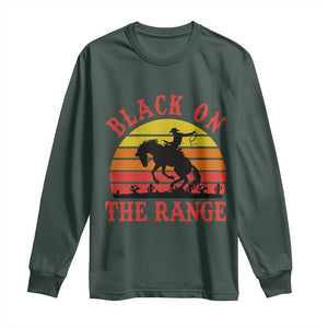 African American Black Cowboy Long Sleeve Shirt Black On The Range Rodeo TS11 Dark Forest Green Print Your Wear