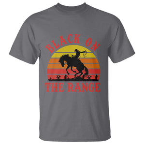 African American Black Cowboy T Shirt Black On The Range Rodeo TS11 Charcoal Print Your Wear