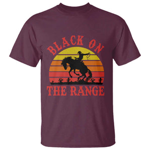 African American Black Cowboy T Shirt Black On The Range Rodeo TS11 Maroon Print Your Wear