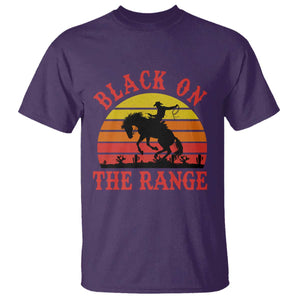 African American Black Cowboy T Shirt Black On The Range Rodeo TS11 Purple Print Your Wear