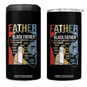 African American Black Father 4 in 1 Can Cooler Tumbler Fathers Day Juneteenth TS11 One Size: 16 oz Black Print Your Wear