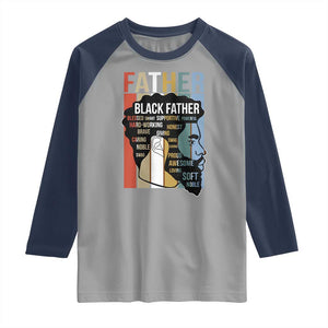 African American Black Father Raglan Shirt Fathers Day Juneteenth TS11 Sport Gray Navy Print Your Wear